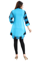 Snehal Creations Rayon Designer Embroidery Blue Tunic | Grocsy