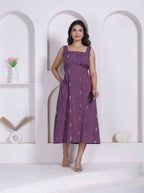 Miravan Womens Abstract Printed Wine ALine Maxi Dress | Grocsy