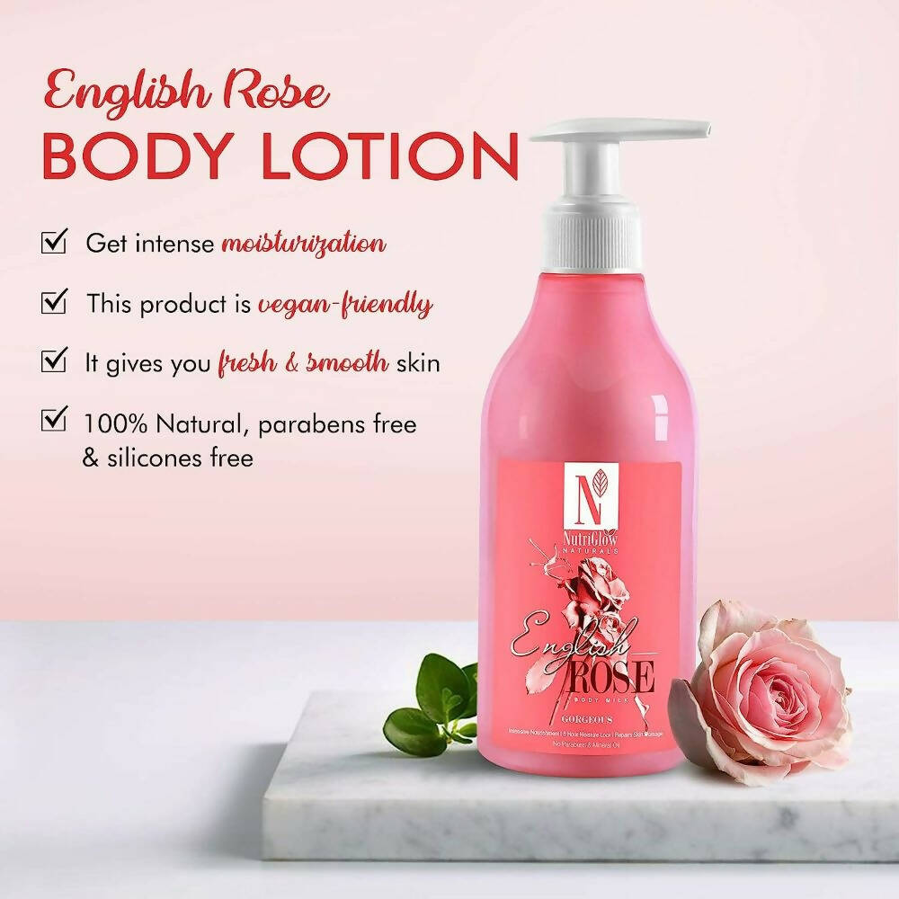 NutriGlow NATURAL'S English Rose Body Milk | Grocsy