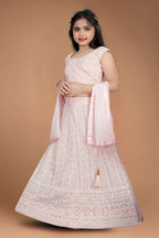 Wedding Designer Light Pink Heavy Fox Georgette Kidswear Lehenga - Aaradhna | Grocsy