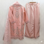 Teeya Creation Womens New Trendy Silk With Heavy Embroiedery With Sequence Work Pink Kurta Set | Grocsy