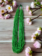 Inhanns Rangsaaz 20-Layer Luxe Long Beaded Only Necklace - Green Only Necklace | Grocsy