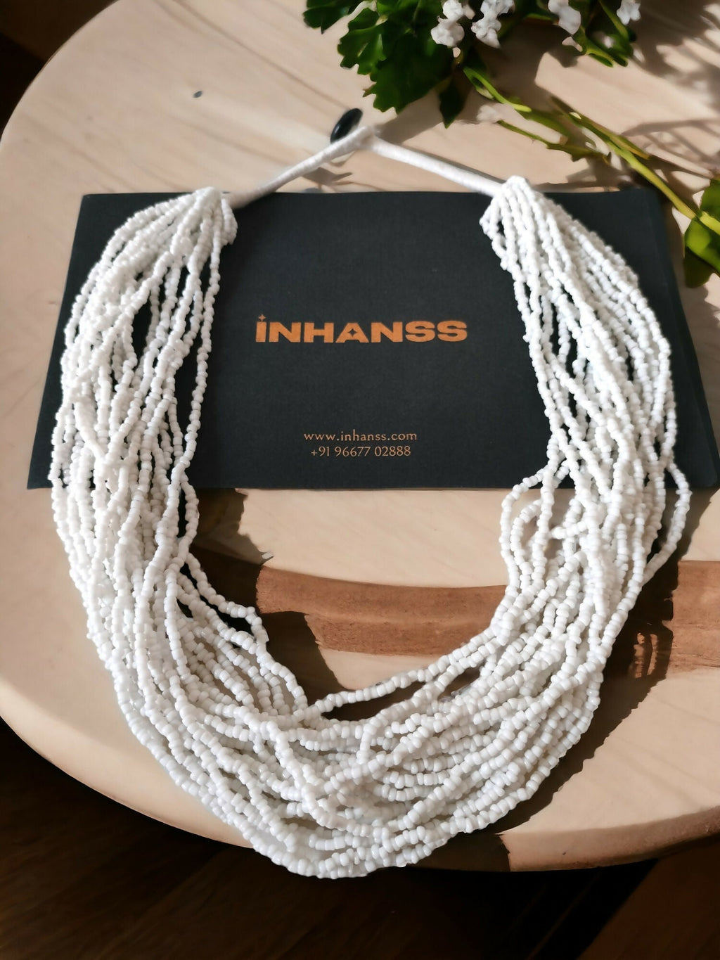 Inhanns Handmade Beaded Multilayer Necklace, 20 Layers - White | Grocsy