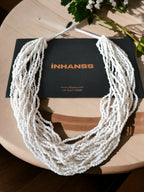 Inhanns Handmade Beaded Multilayer Necklace, 20 Layers - White | Grocsy