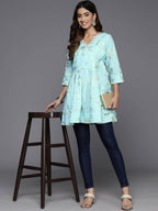 Ahalyaa Women's Traditional wear Tunic - Blue | Grocsy