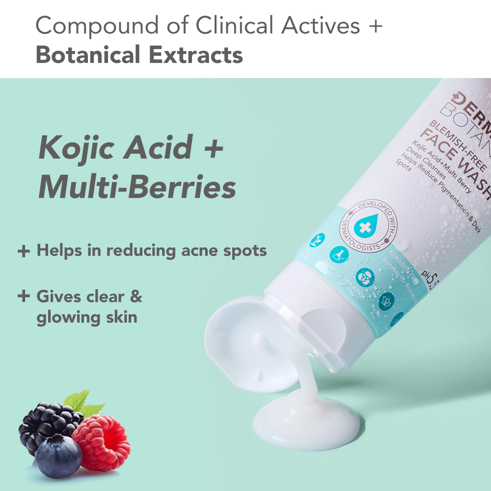 Lotus DermaBotanics Kojic acid + Multi berry Blemish - Free Facewash | Grocsy