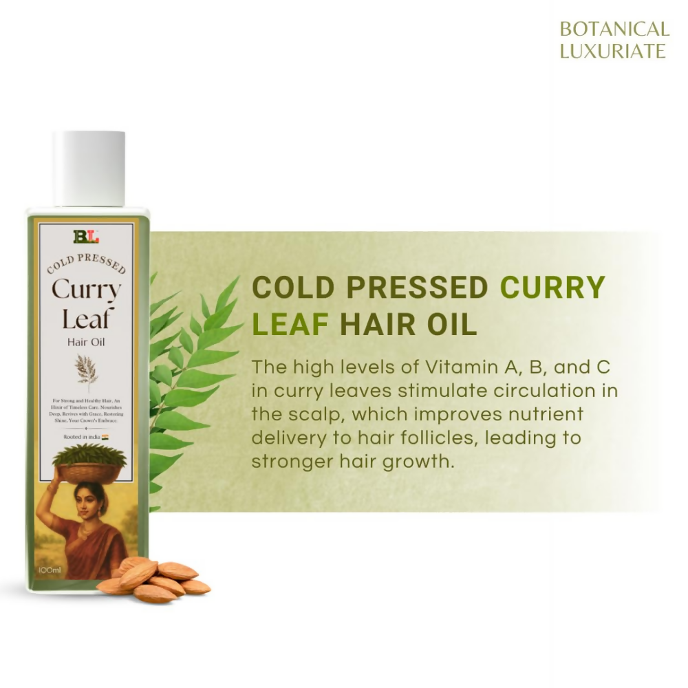 Botanical Luxuriate Cold Pressed Curry Leaf Hair Growth Oil | Grocsy