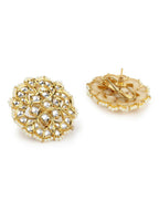 Oversized Round Kundan Studs- Ruby Raang | Grocsy