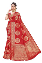 Vamika Latest Banarasi Jacquard Weaving Red Saree | Grocsy