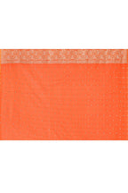Joban Fashion Orange Banarasi Soft Pure Handloom Banarasi Silk Saree | Grocsy