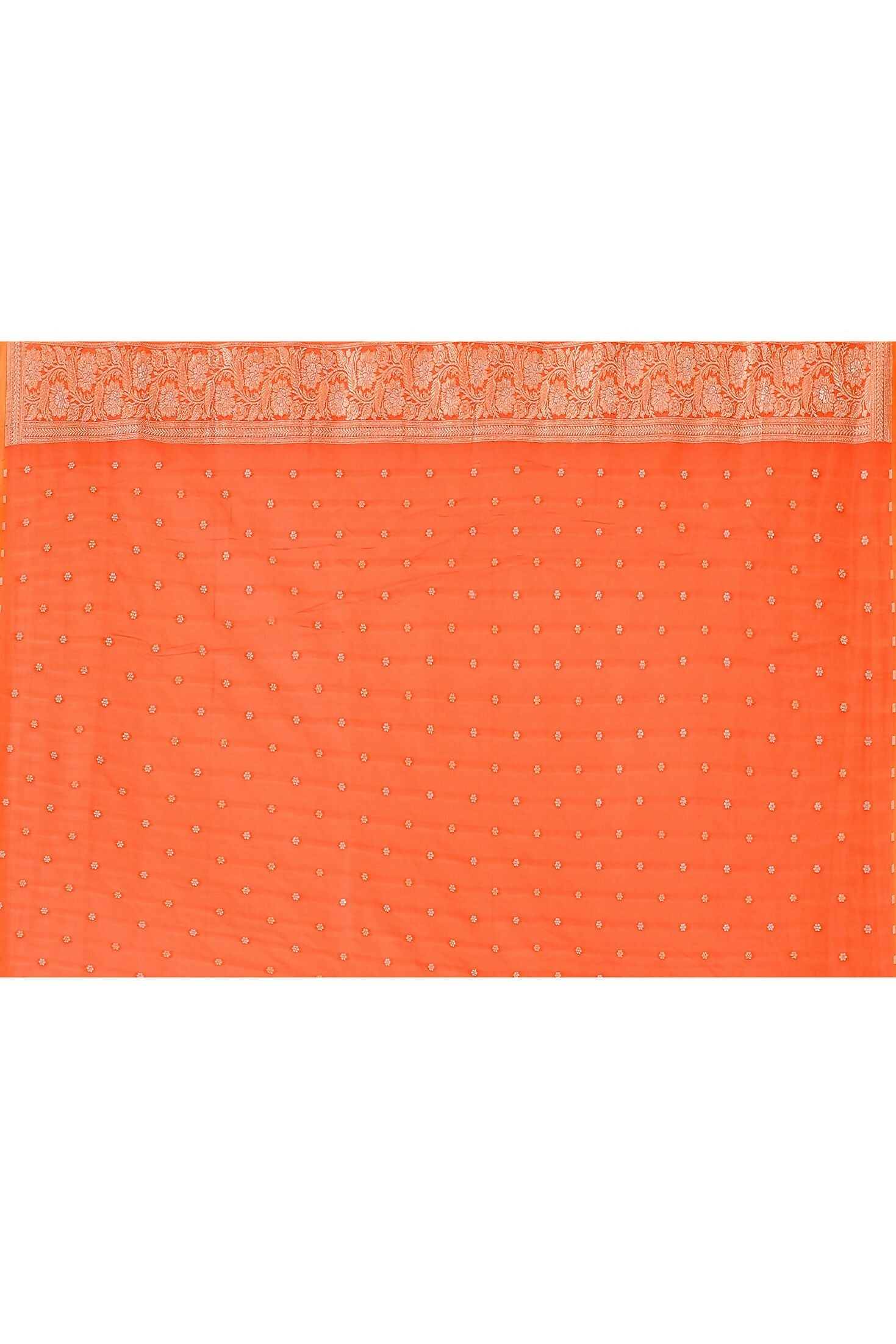 Joban Fashion Orange Banarasi Soft Pure Handloom Banarasi Silk Saree | Grocsy