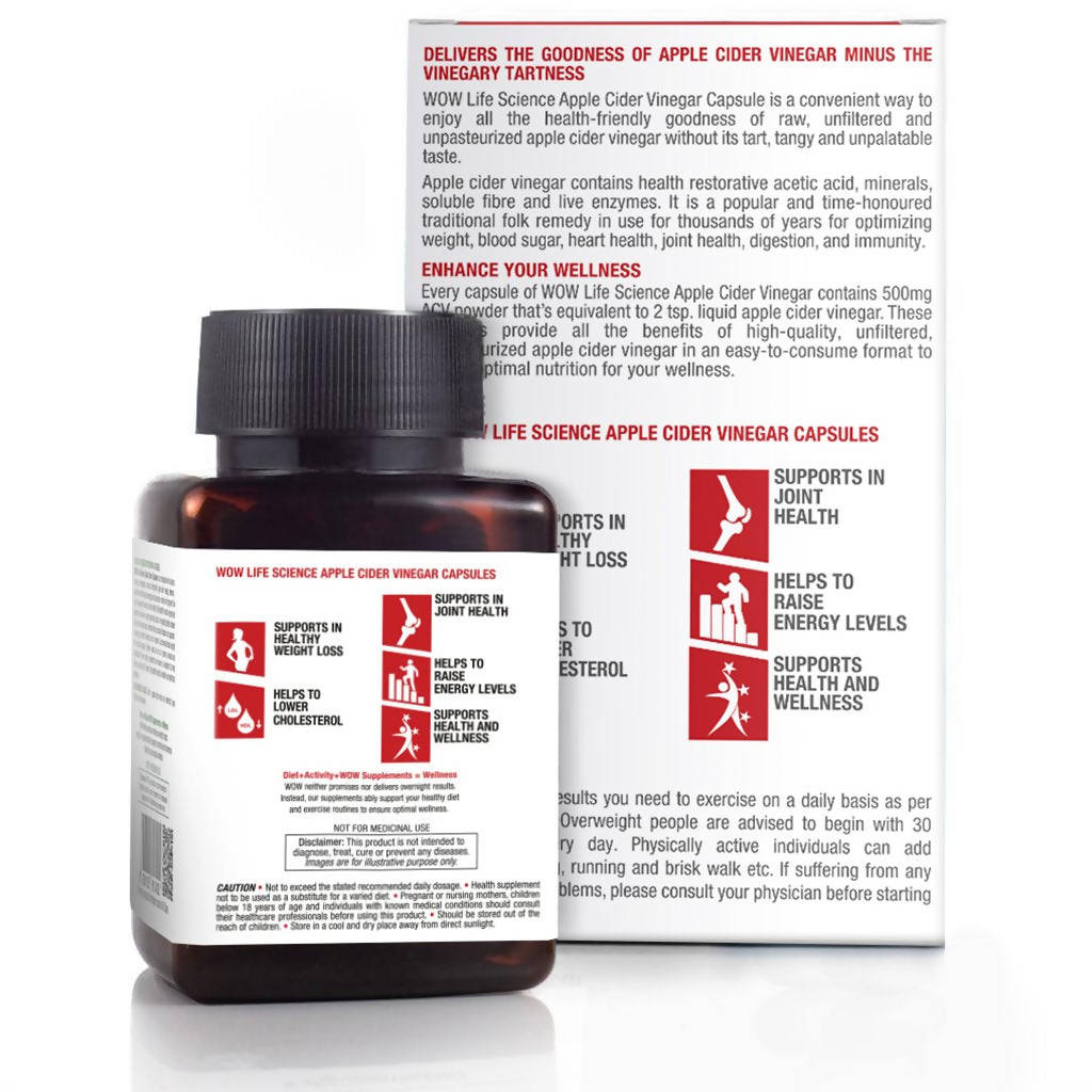 Wow Life Science Apple Cider Vinegar Capsules | Grocsy