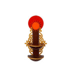 eCraftIndia Brown Textured Wooden Pooja Shelf | Grocsy