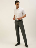 Ramraj Cotton Mens Half Sleeve Formal Poly Cotton White Shirt | Grocsy