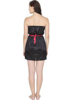 Ruhani HLSC Poly Satin Black Tube Short Nighty Fits Bust (Ruhani-NT-01-FS) | Grocsy