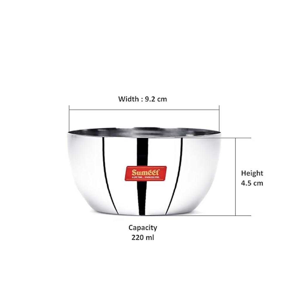 Sumeet Stainless Steel SoLid Apple Bowl | Grocsy