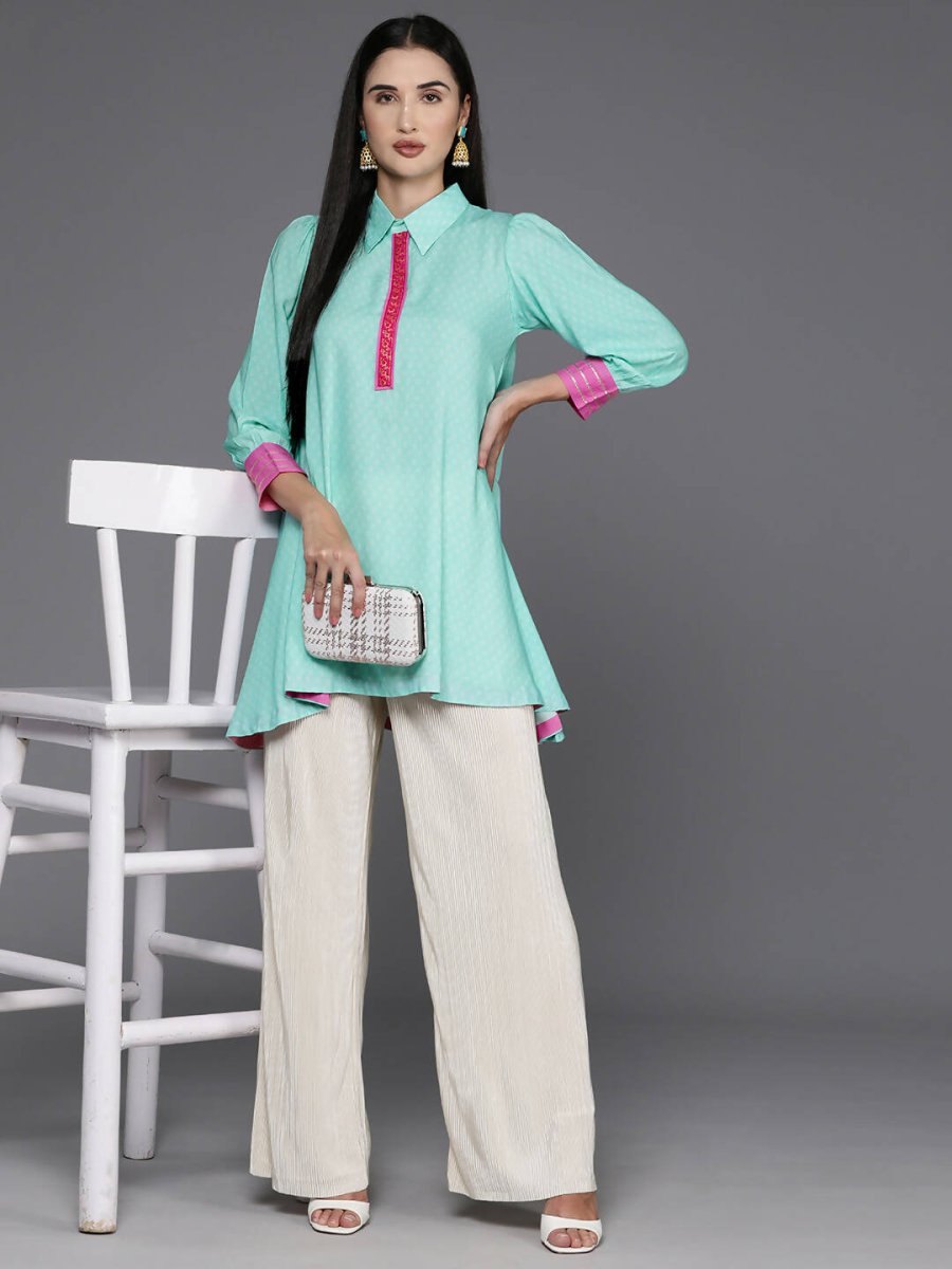 Ahalyaa Women's Traditional wear Tunic - Blue | Grocsy