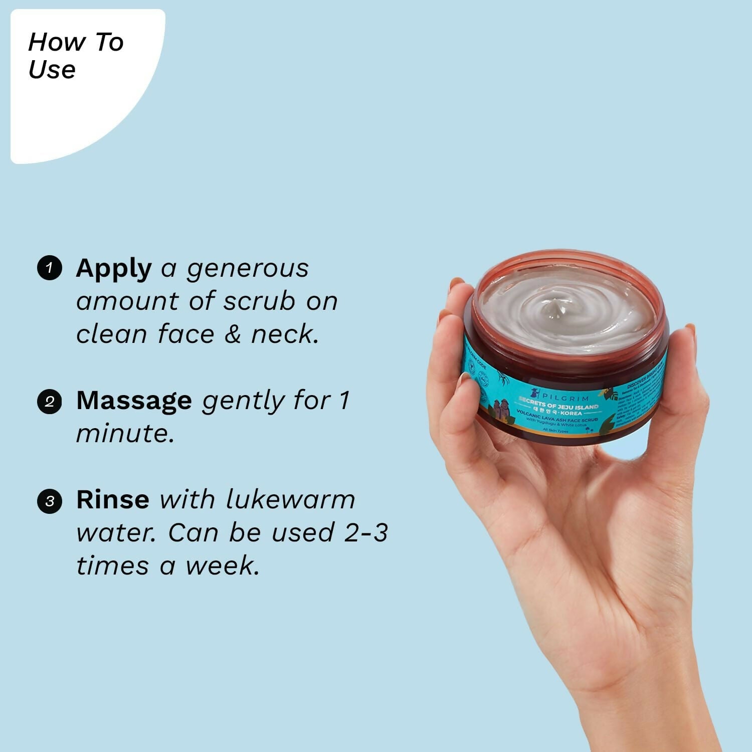 Pilgrim Face Scrub with Yugdugu & White Lotus, For Glowing Skin & Blackhead Removal, Dry, Oily Combination Skin | Grocsy