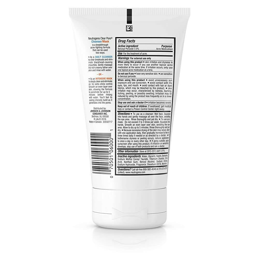 Neutrogena Clear Pore Cleanser Mask | Grocsy