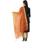 A R Silk VNS Border Buti Fancy Dupatta Orange Color Dupatta or Chunni | Grocsy