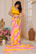Aafreen Partywear Designer Lemon Georgette Fancy Ready Wear Saree | Grocsy