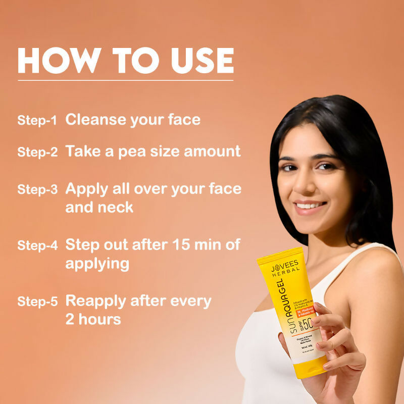 Jovees Herbal Sun Aqua Gel SPF 50 PA+++ Lightweight Texture | Grocsy