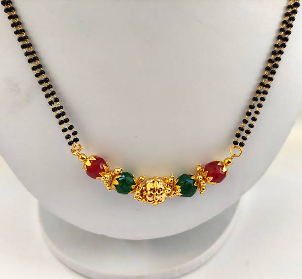 Simple Multicolor Blackbeads / Mangalsutra | Grocsy