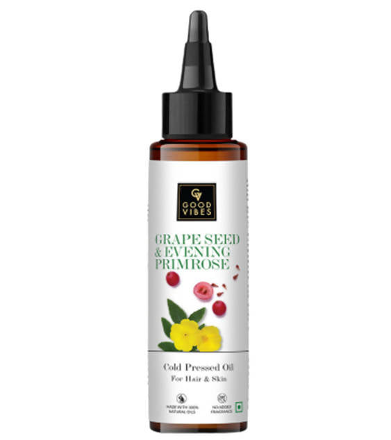 Good Vibes Grape Seed And Evening Primrose Cold Pressed Oil For Hair & Skin | Grocsy