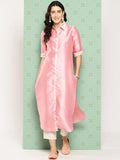 Ahalyaa Women's Traditional wear Kurta - Pink | Grocsy