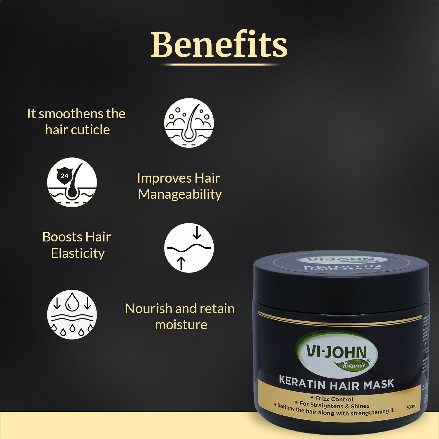 VI-JOHN Naturale Keratin Hair Mask for Friz Controal, Straightens & Shines | Grocsy