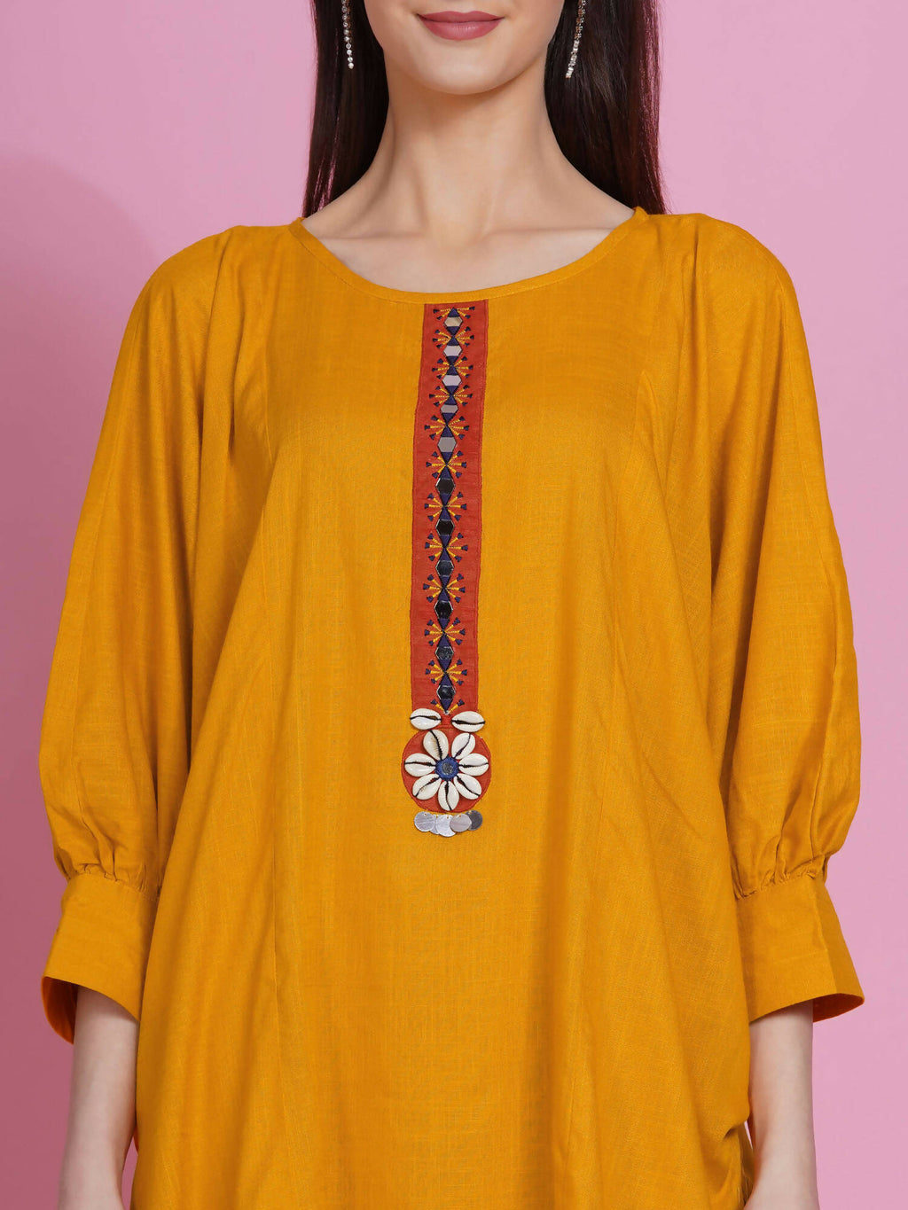 Women Republic Yellow Rayon Boxed Kurta With Pants | Grocsy