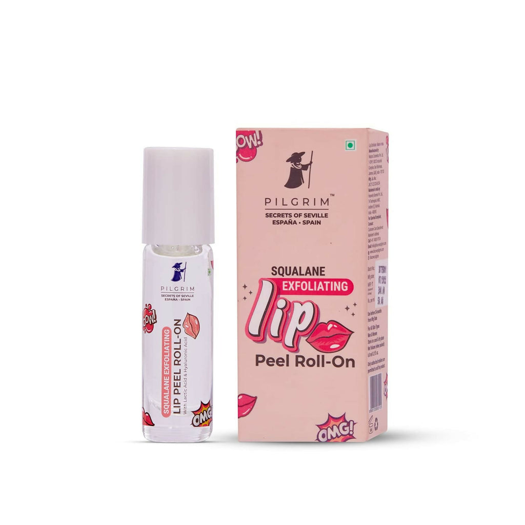 Pilgrim Spanish Lip Peel Roll-on with Lactic Acid & Hyaluronic Acid For Soft & Glossy Lips, Hydrating Dry & Flaky Lips | Grocsy