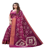 Vamika Purple and Gold Linen Jari Border Saree (RADHIKA PURPLE) | Grocsy
