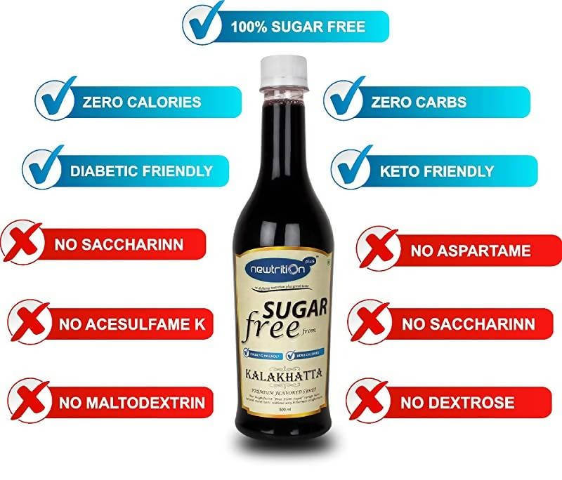 Newtrition Plus Sugar Free Kalakhatta Syrup | Grocsy