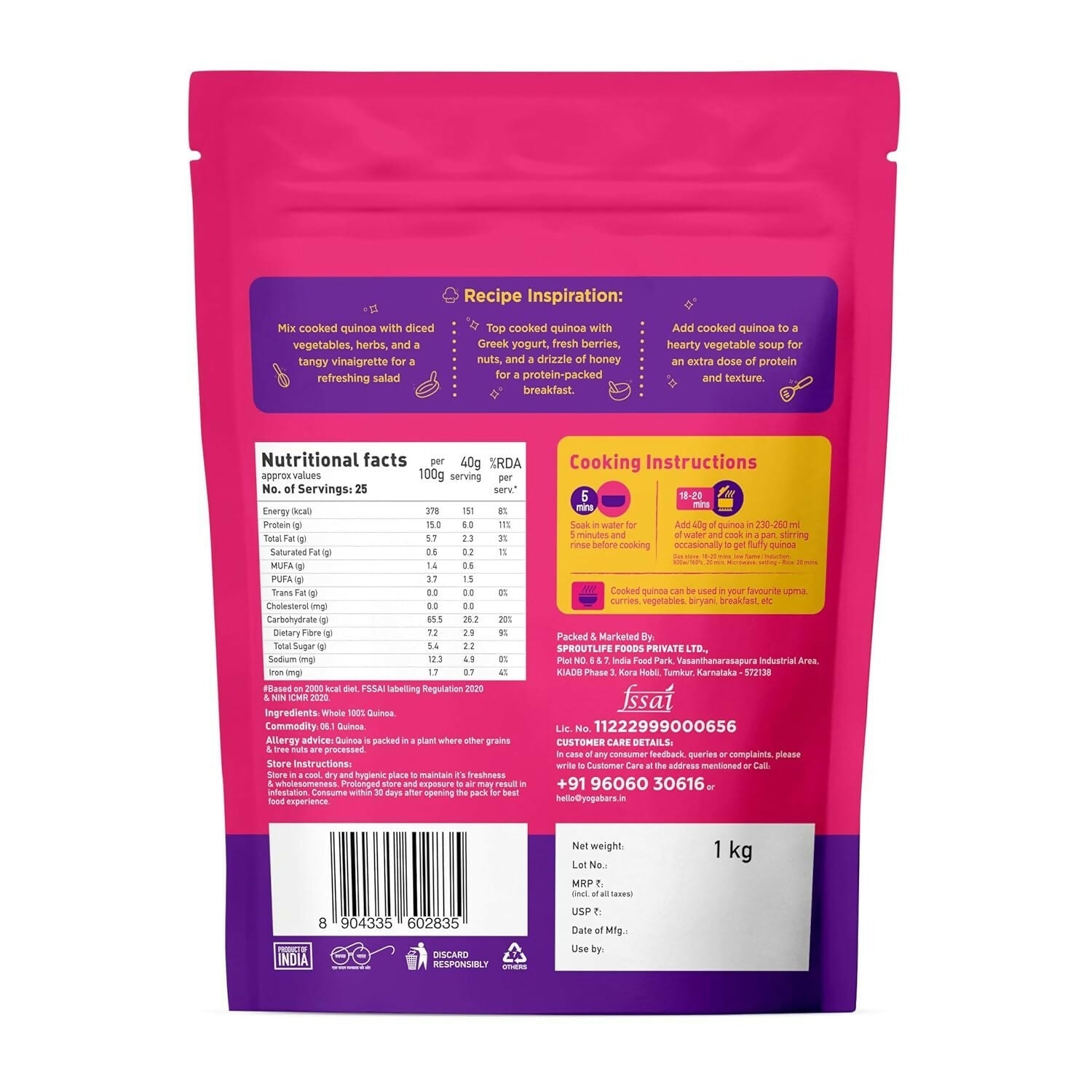 Yoga Bar Whole Quinoa Pouch | Grocsy