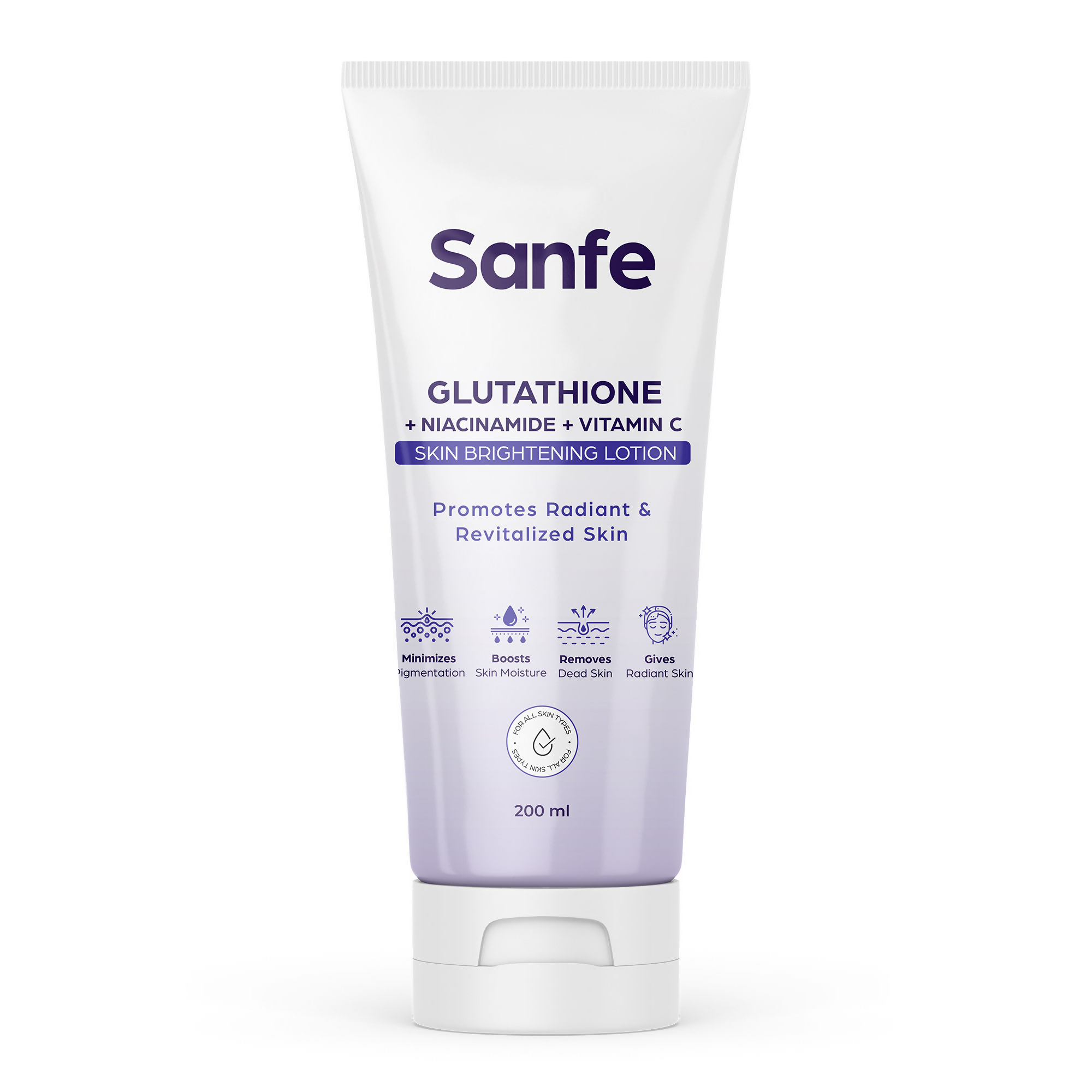 Sanfe Glutathione + Niacinamide + Vitamin C Skin Brightening Lotion | Grocsy