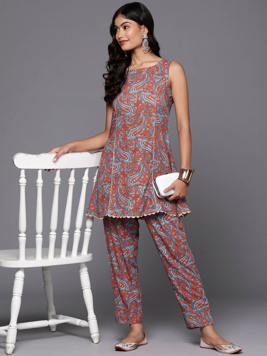 Ahalyaa Women's Traditional Wear Co-ods - Teal Blue | Grocsy