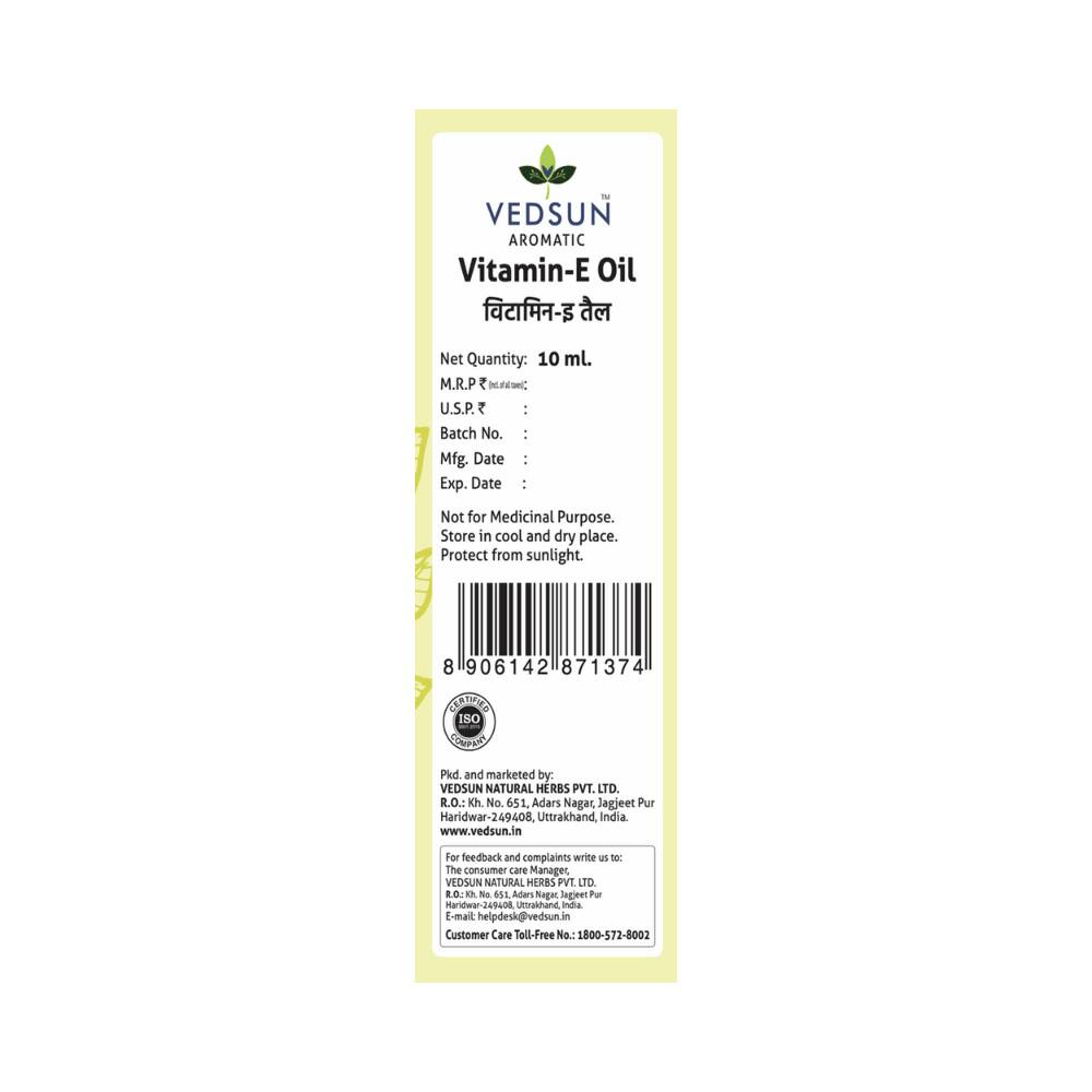 Vedsun Naturals Vitamin E Oil Pure & Organic for Skin | Grocsy