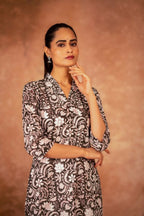Joban Fashion Black Floral Hand Block Printed Cotton Kurta Pant Set | Grocsy