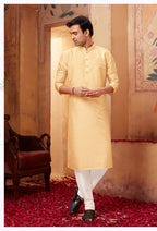 Joban Fashion Light Beige Art Silk Kurta Pyjama | Grocsy