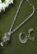 Mominos Fashion Johar Kamal Silver-Plated Brass Finish Budha Long Neckalce For Women
