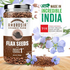 Ambrosia Organic Farm Flax Seeds | Grocsy