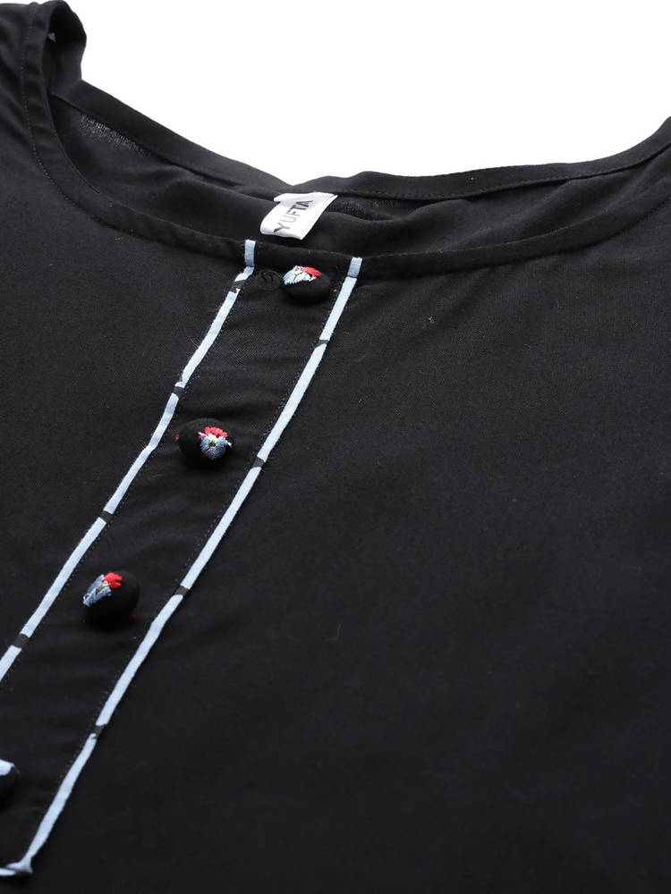 Yufta Black Kurta with Palazzo Set | Grocsy