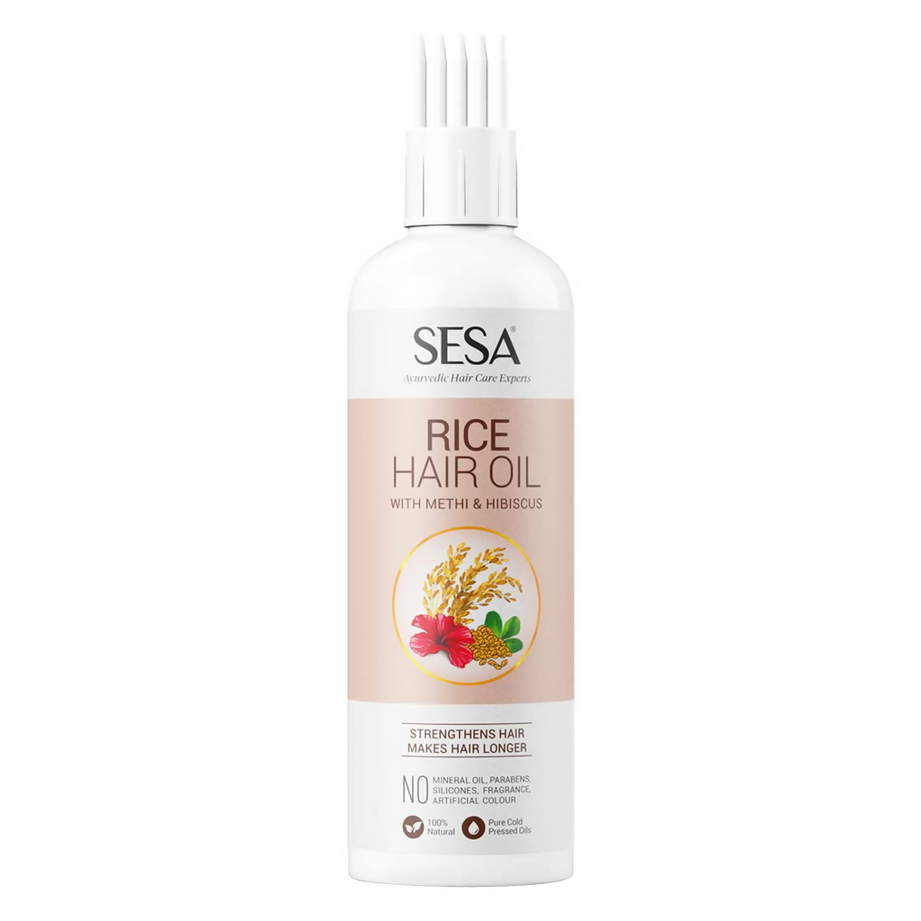 Sesa Ayurvedic Rice Hair Oil with Methi & Hibiscus | Grocsy