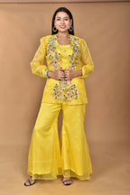Morchari Women Hand Embroidery Crop Top-Yellow | Grocsy