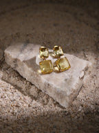 Yellow Duet Stone Earrings- Ruby Raang | Grocsy