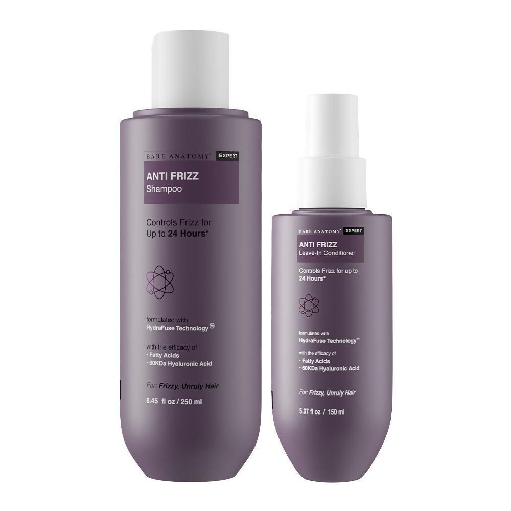 Bare Anatomy Expert Anti Frizz Shampoo & Frizz Control Leave-In Conditioner for Smoother, Healthy & Glossy Hair | Grocsy