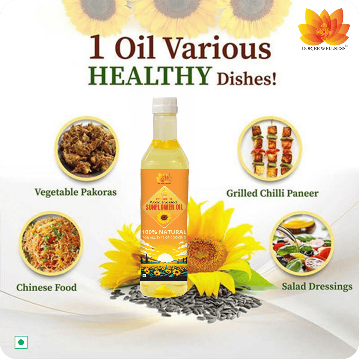 Dorjee Wellness Wood Pressed Sunflower Oil | Grocsy
