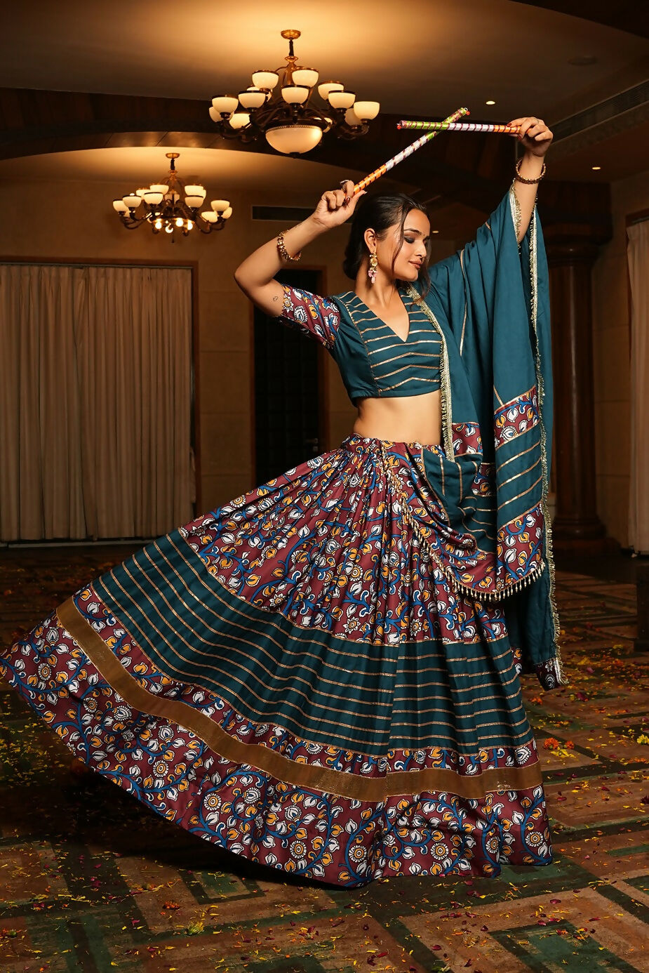 AI Fashion Rama Crepe Designer Navratri Wear Lehenga Choli Collection | Grocsy