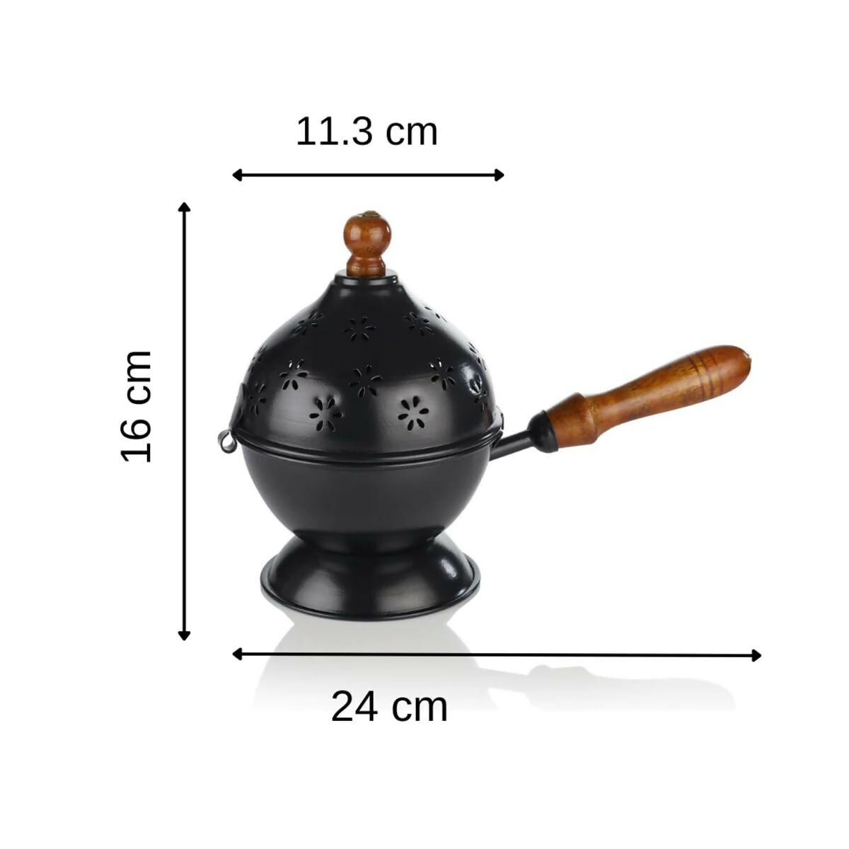 Not Available Metal Loban Dhoop Dani - Black Color | Grocsy